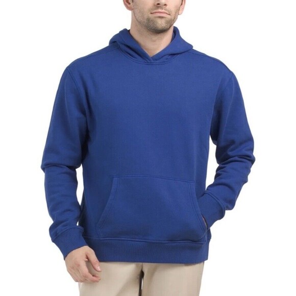 Men's Size Medium Greyson Golf Blue Long Sleeve Lake Fleece Hoodie Jacket - Picture 4 of 7